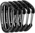 FresKaro 5pcs Nano Carabiner Clips, 8kN 1798lbs, Small Sturdy, Reliable Time-Tested Strong Spring Wiregate, Mini Size 2.37inch, Choice of 5colors