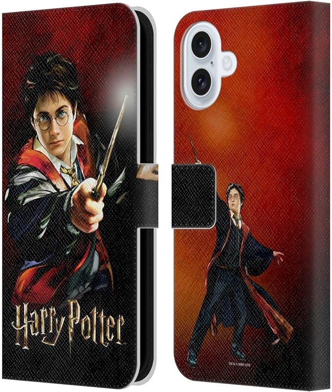 Head Case Designs Officially Licensed Harry Potter Harry Portrait Prisoner of Azkaban II Leather Wallet Case Compatible with Apple iPhone 16 Plus