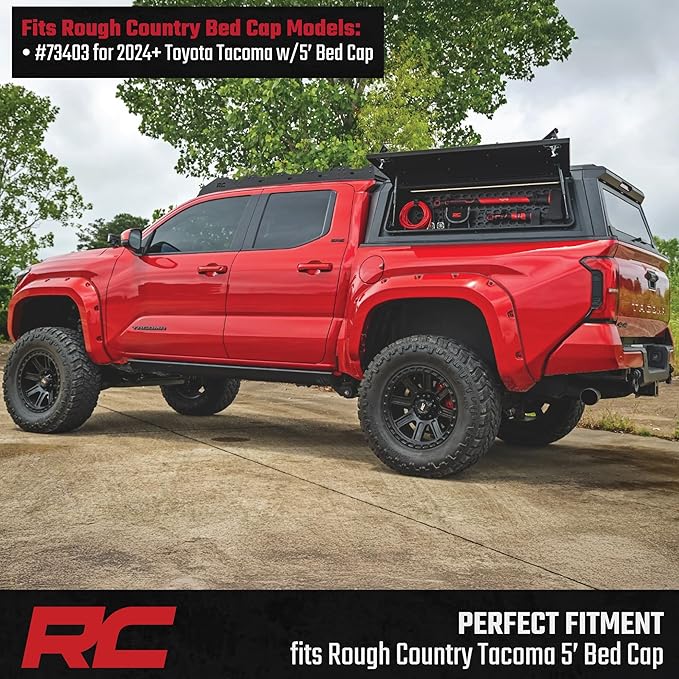 Rough Country Bed Cap Molle Panel Side Bin (Drivers Side) - Fits RC Bed Caps for Toyota Tacoma (2024–2026)