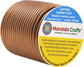 Mandala Crafts Round Genuine Bronze Leather Cord for Jewelry Making – 3mm Cowhide Leather Rope String Lace for Kumihimo – 20 Yards Cowhide Craft Cording Spool