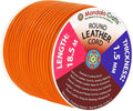 Mandala Crafts Round Genuine Orange Leather Cord for Jewelry Making – 1.5mm Cowhide Leather Rope String Lace for Kumihimo – 20 Yards Cowhide Craft Cording Spool