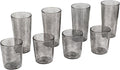 Fizz Bubbles Durable Acrylic 8-Piece Indoor/Outdoor Drinkware Set with Four 24 oz Jumbo and Four 17 oz Double Old Fashioned Glasses, Shatter-Resistant and Dishwasher-Safe - Grey