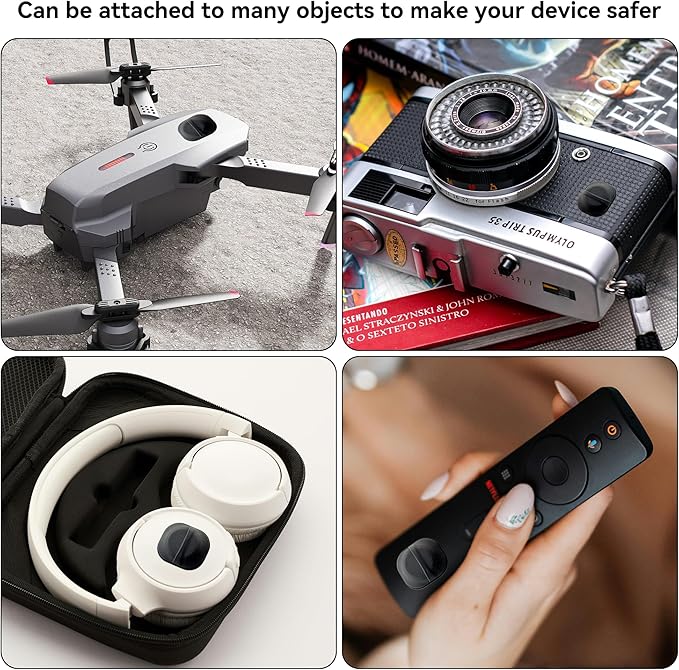 4 Pack for Airtag & Moto Tag Sticker Adhesive Mount, for Apple AirTags 1st & 2nd Generation Fabric Holder Case with 3M Adhesive Stick on Wallet/Remote/Car/Luggage Bags/Drones, Lightweight