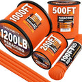 1200 Paracord Rope - 4.4mm 14 Strand Nylon Parachute Spool para Cord Lanyard for Outdoor Camping Survival Utility Tent Crafting DIY Projects Fishing Clothsline Bracelet - Orange 500FT