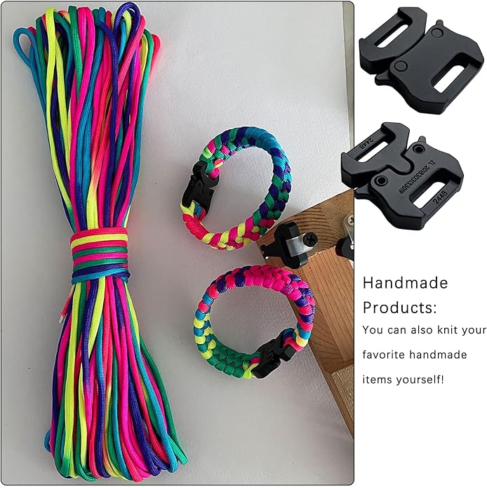Parachute Cord Bracelets Trilobite Weaved Paracord Bracelet with Side Release Buckle 8.7 inch Black Bracelet for Men Women 1 Set