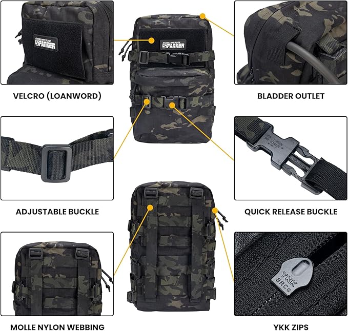 EXCELLENT ELITE SPANKER Tactical MOLLE Hydration Backpack Water Bladder Carrier Pack for Tactical Vest Backpack Plate Carrier