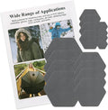 J.CARP 16PCS Nylon Repair Patches, Self Adhesive & Waterproof Patches, Nylon Repair Patches for Down Jacket, Clothing, Holes, Tents, Sleeping Bags, Umbrella, Etc(Grey)