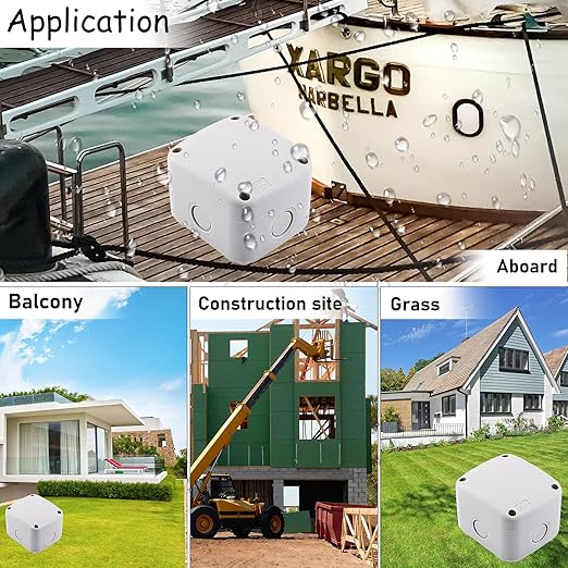 Nineleaf Waterproof Junction Box,IP66 Weatherproof Electrical Project Boxes,3.3 x 2.8 x 2.3 inch,Universal PVC/ABS Plastic Project Enclosure Box,White