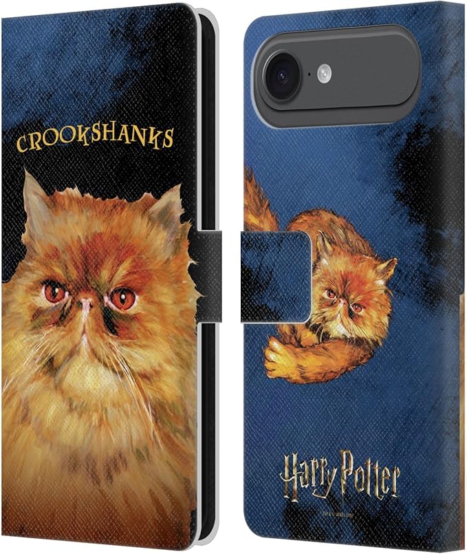 Head Case Designs Officially Licensed Harry Potter Crookshanks Prisoner of Azkaban II Leather Wallet Case Compatible with Apple iPhone 17 Air