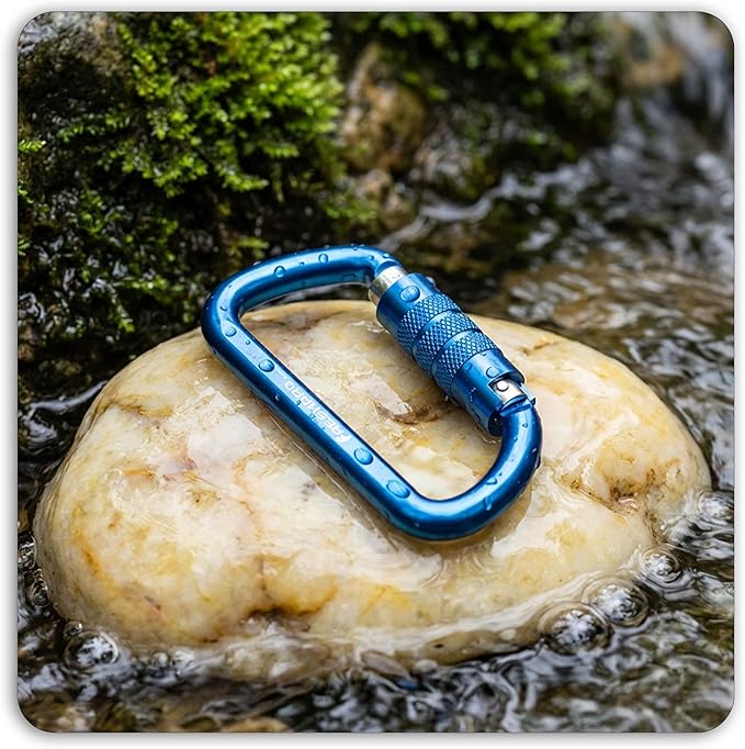 FresKaro 3inch 12kN-2698lbs Auto Locking Carabiner Clips, Solid D Shape, Heavy Duty 7075 Aluminum, Lightweight 1.09oz, Rust Proof, for Hammock, Hiking, Dog Leash, Keychain etc., Multi-Colors