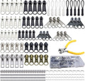 254 Pcs Zipper Repair Kit with Case Include Zipper Replacement and Pull, Universal Zippers Replacement kit for Cloting, Jackets, Coat, Boot, Backpack, Purse and Outdoor Gear