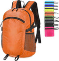 Small Hiking Backpack 15L Travel Lightweight Hiking Packable Daypack Water-Resistant Foldable Backpacks for Women Men Camping (Orange)