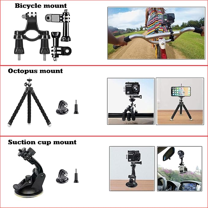 60 in 1 Camera Accessories Kit Compatible with GoPro Hero 13 12 11 10 9 8 7 6 /Session 5/Hero 4/3+/3/2/1, Insta360, DJI Osmo Action, AKASO, APEMAN, Campark, SJCAM
