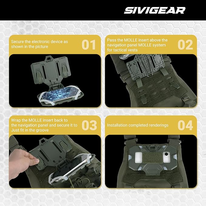 Tactical Molle Phone Holder for Plate Carrier Vest, Quick Release & Adjustable Phone Mount, Compatible with 4.7-6.7 inch Smart Phones, Durable Tactical Accessories for Outdoor Enthusiasts
