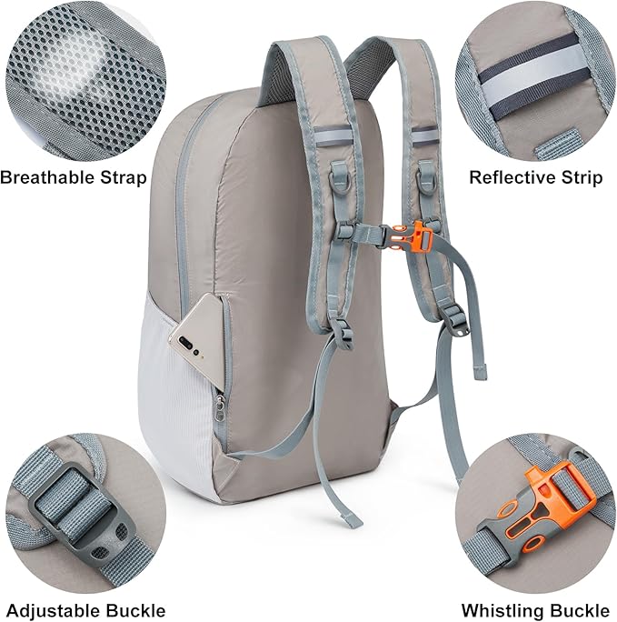 G4Free 24L Lightweight Packable Hiking Backpack Small Sport Travel Daypack Water Resistant for Women Men