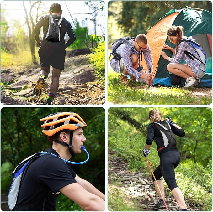 KUYOU Running Hydration Vest - Lightweight Insulated Hydration Backpack with 2L Water Bladder, Adjustable Chest Straps and Reflective Water Backpack for Running Marathon Race Hiking Cycling