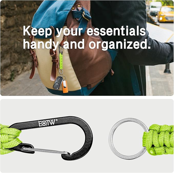EOTW Paracord Keychain for Men Women Paracord Carabiner Backpack Keychain with Aluminum Clip for Camping Hiking Outdoor Gear