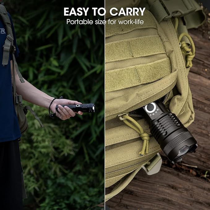 Rechargeable 99,000 High Lumens Flashlight - 2Pack Bright LED Flash Light with 5 Modes, Powerful Waterproof Handheld Lintera for Camping Home
