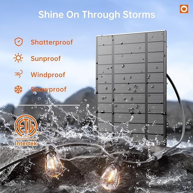 addlon 120FT(114+6) Solar String Lights Outdoor, Waterproof Solar Powered Outside Lights with Remote & USB Port, ST38 LED Shatterproof Bulbs, Dimmable Solar Light for Camping Backyard Porch