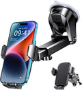 Qifutan Car Phone Holder Mount Phone Mount for Car Windshield/Dashboard/Air Vent Holder for iPhone & Android Smartphone, 360° Adjustable, Cell Phone Camera Mounts