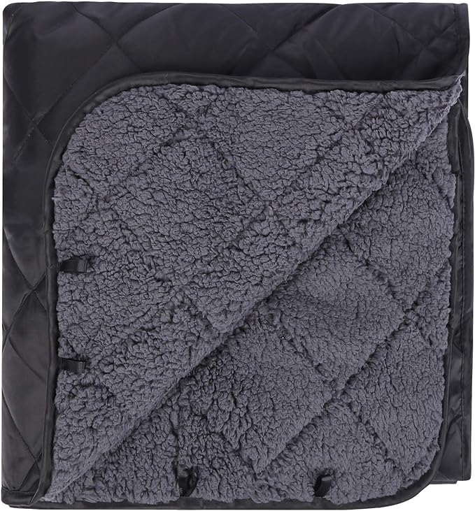 REDCAMP Large Warm Blanket with Sherpa Lining, Cold Weather Outdoor Blanket Windproof for Camping Stadium, Machine Washable 79"x 79"