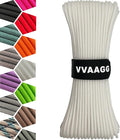 VVAAGG 1000 White Paracord 200FT Utility Parachute Cord 4mm Nylon String12 Strand Nylon Camping Rope, Tent Rope, Clothsline Rope for Survival & Camping Gear(White, 200FT)