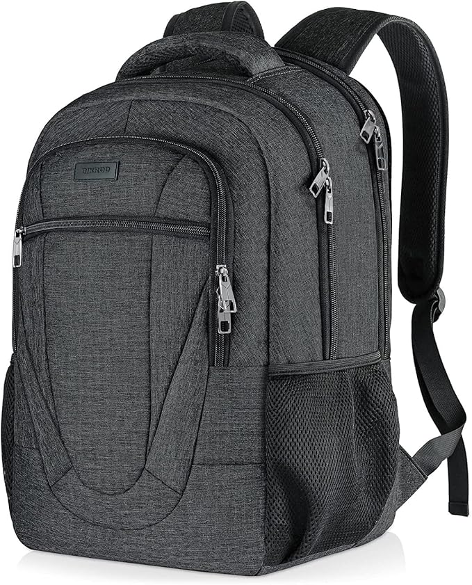 BIKROD Travel Laptop Backpack for Men and Women, Backpacks for School Teen Boys, Business Anti Theft Slim Sturdy Back Pack Adult Computer Bag Gift 15.6 IN Laptop, Black