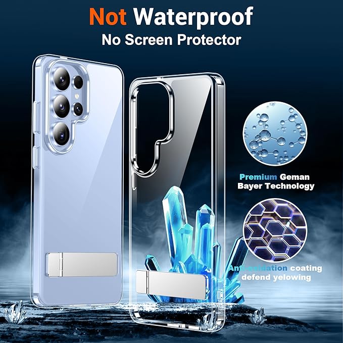 Temdan Designed for Samsung Galaxy S26 Ultra Case,[Built in Hidden Kickstand][Military Grade Drop Protection] [Never Yellowing] Slim Thin Phone Case for Galaxy S26 Ultra Case 6.9"- Crystal Clear