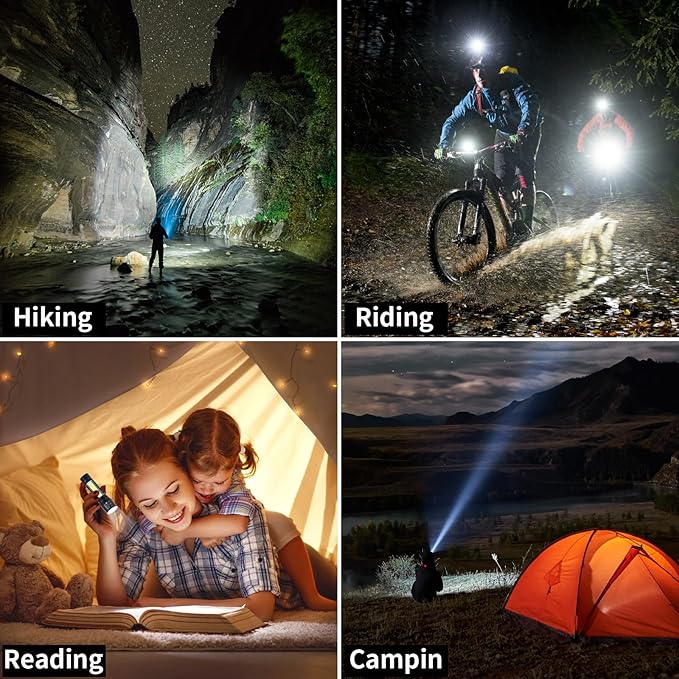 5 Pack Mini Small Pocket LED Flashlight USB-C Rechargeable High Lumens Bright Powerful EDC Flash Lights - Aluminum Handheld Flashlight Bulk for, Portable Camping Christmas Gifts