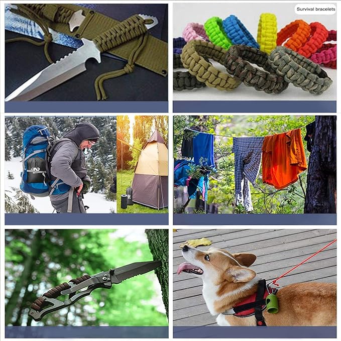 MOOCY Paracord 550,5/32 in x 164 ft (4mm x 50m),7 Inner Strands/Parachute Cord,Nylon Type III Paracord,Ideal Nylon String for Survival & Camping Gear,Purple Black