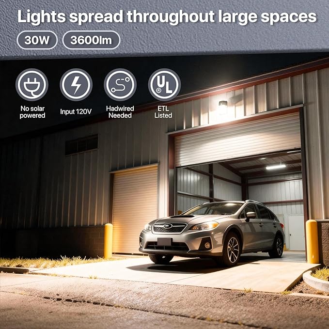 HYPERLITE LED Wall Pack 30W: 2Pack 3600lm 3000K Security Lights - Outdoor LED Wall Lights with Dusk to Dawn Photocell for House and Deck UL Listed
