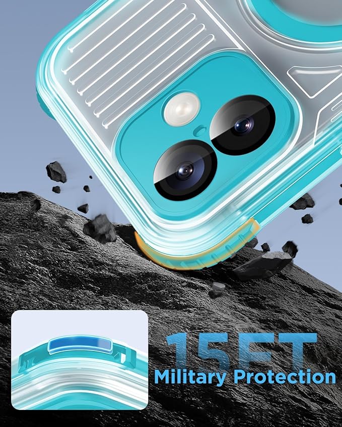 for iPhone 16 Plus Waterproof Case with Magsafe, Built-in [Camera & Screen Protector] [Lanyard], IP68 Water Proof Full Body Dustproof Heavy Duty Frosted Protective Phone Cover, 6.7" Teal