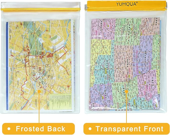 YUMQUA Waterproof Bags Large Size 3 Pack, Clear Watertight Pouch Holder for Document Map Camera Mobile Phone Car Key, fits Kayaking Boating Hiking Water Sports