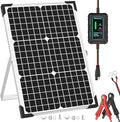 SUNAPEX 30W Solar Battery Charger: 12V Waterproof Solar Panel Kit - Aluminum Trickle Charger for Car Battery with Controller - Battery Tender Motorcycle Boat Marine RV Trailer Tractor Truck