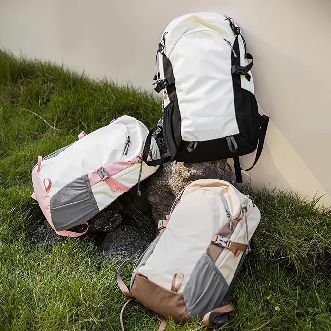 Small Hiking Backpack with Chest Strap for Men Women, 20L Lightweight Waterproof Travel Backpack with Padded Straps, Durable Cute Casual Hiking Daypack for Traveling Camping, Khaki