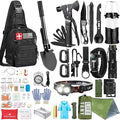 Survival Kit, 294 Pcs Survival Gear First Aid Kit with Molle System Compatible Bag and Emergency Tent, Emergency Kit for Earthquake, Outdoor Adventure, Hiking, Hunting, Gifts for Men Women