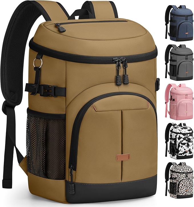 Pritent Cooler Backpack for Men Women Insulated Waterproof Backpack Cooler Leak Proof Cooler Bag Lightweight Lunch Backpack for Camping Beach Travel Picnic