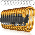 10 Pack Aluminum D Ring Key Rings Clips Locking Carabiner for Camping Fishing and Outdoor Use，Clips with Screw Gate Multicolored