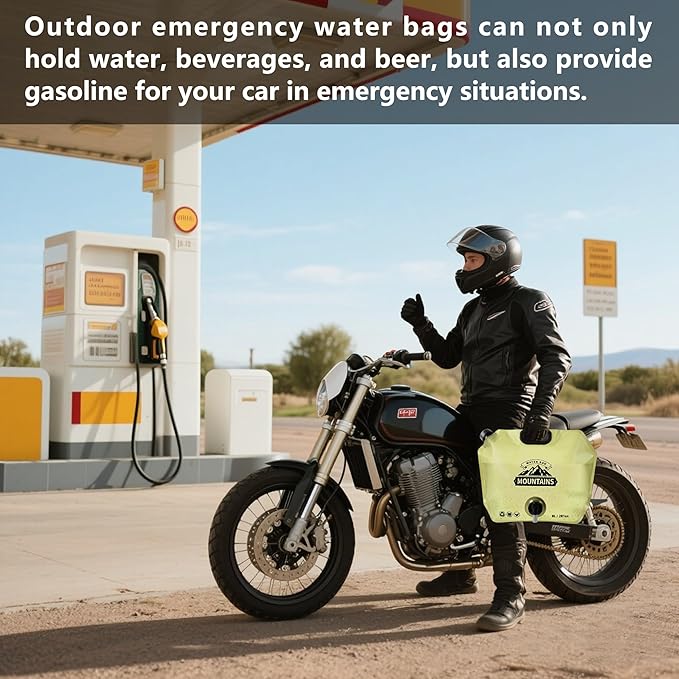 Collapsible 8L Water Storage Bag, BPA-Free Portable Folding Water Jug with Adjustable Faucet, Leakproof Emergency Water Bag for Camping, Hiking, Riding, Outdoor Sport, Beige
