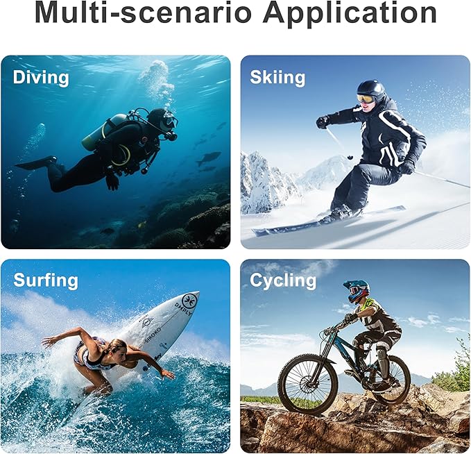 FitStill 60M/196FT Waterproof Case for DJI OSMO Action 6, Dual Cold Shoe Design Thickened Sealing Ring, Optical Glass Lens, djiI Action 6 Protective Accessories
