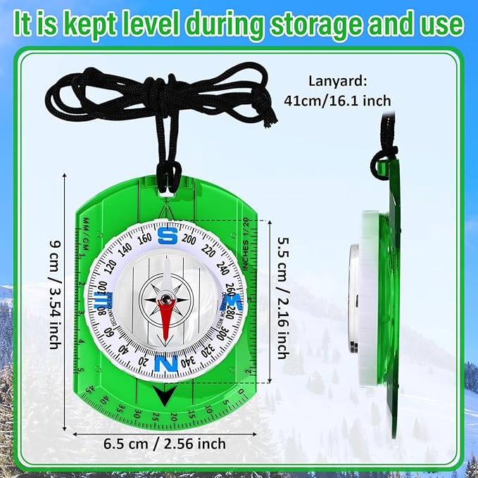 20 Pcs Acrylic Orienteering Compass Hiking Backpacking Survival Reliable Compass Advanced Scout Compasses Outdoor Gear for Map Reading Navigation Camping Survival Exploring