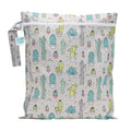 Bumkins Waterproof Wet Bag for Baby, Travel, Swim Suit, Cloth Diapers, Pump Parts, Pool, Beach, Gym Clothes, Toiletry, Hook to Stroller, Daycare, Zipper Reusable Wetdry Packing Pouch, Cactus Green