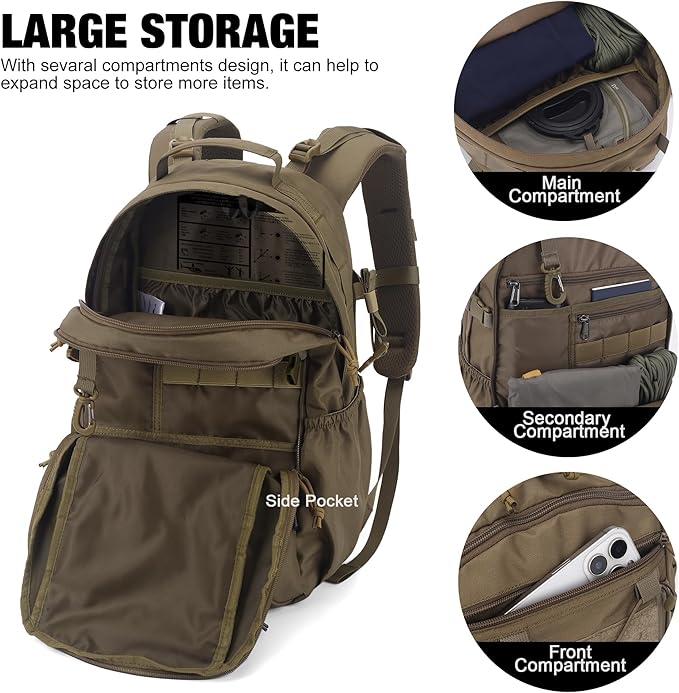 Mardingtop Small Hiking Backpack for Men 20L Military Tactical Molle Rucksack Daypack for Hiking,Travel,Camping