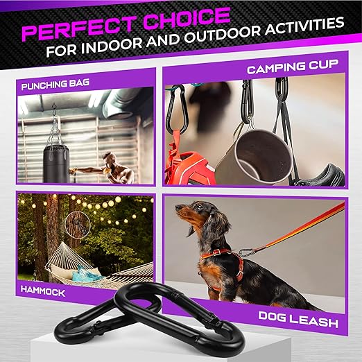 PAMAZY 2Pcs 5.5In Spring Snap Hooks 1000LBS Capacity, Utility Hook Clip, Heavy Duty Rope Connector, Quick Link Snap Hooks for Indoor & Outdoor, Hanging, Camping, Fishing