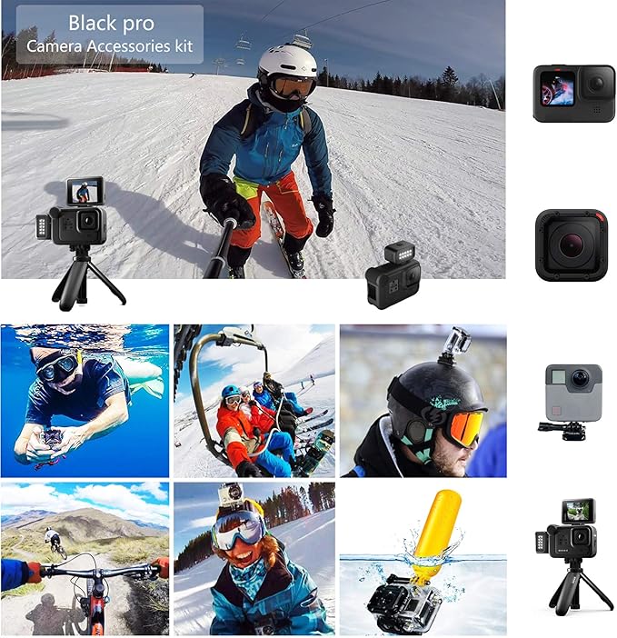 60 in 1 Camera Accessories Kit Compatible with GoPro Hero 13 12 11 10 9 8 7 6 /Session 5/Hero 4/3+/3/2/1, Insta360, DJI Osmo Action, AKASO, APEMAN, Campark, SJCAM