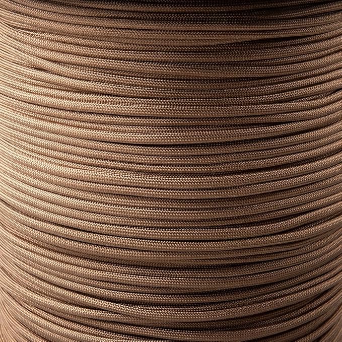 Paracord Planet Solid Color 550lb Paracord – 7 Strand Type III Nylon Cord for Indoor and Outdoor Tasks – Sepia (25 ft)