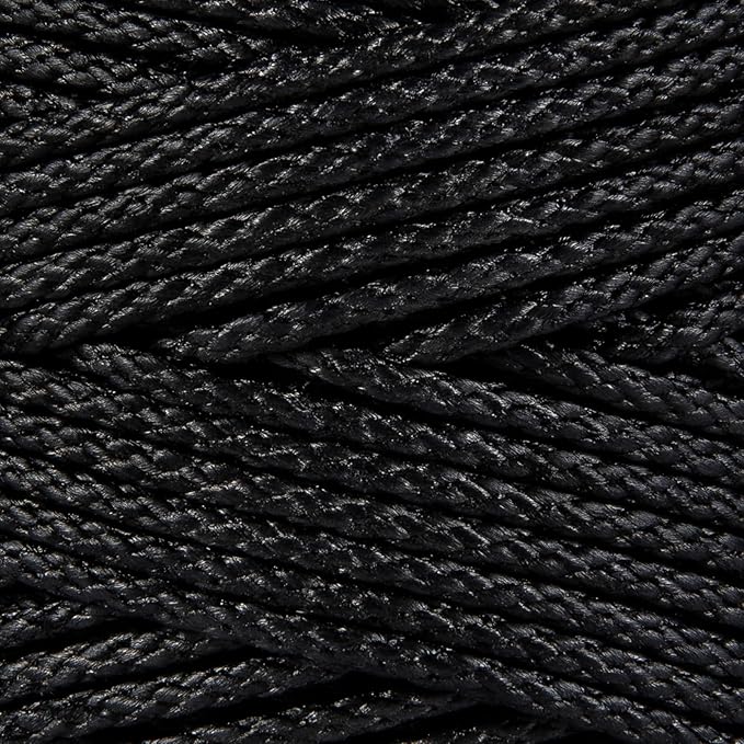HONGDA #21 Braided Bank Line Twine, Braided Nylon String, 389 Feet Bank Line, Black Tarred String for Gardening, Construction, Gear Tying, Jungle Survival