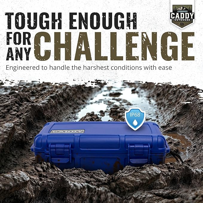 Waterproof Storage Case 1.2 L Capacity – Heavy-Duty Gear Box with Foam, Carabiner & Lanyard – Crushproof, Airtight Outdoor Container for Camping, Hiking, Fishing