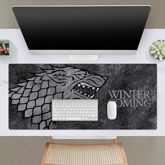 Head Case Designs Officially Licensed HBO Game of Thrones House Stark Graphic Art 37.4 x 15.75 x 0.16 inches (900 x 400 mm) - XL Gaming Office Desk PC Keyboard Mouse Mat Pad