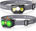 HOKOILN Rechargeable Headlamp, 2 Pack 1400 Lumens LED Headlamps with Red/Green/White 14 Modes Ultra-Bright Head lamp Rechargeable, Red Light Headlamp with Memory Function, Ideal for Outdoor Camping